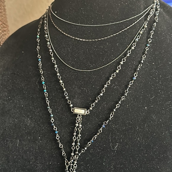 Exquisite multi chain layered with long crystal and chain tassels  gorgeous on - Picture 9 of 12